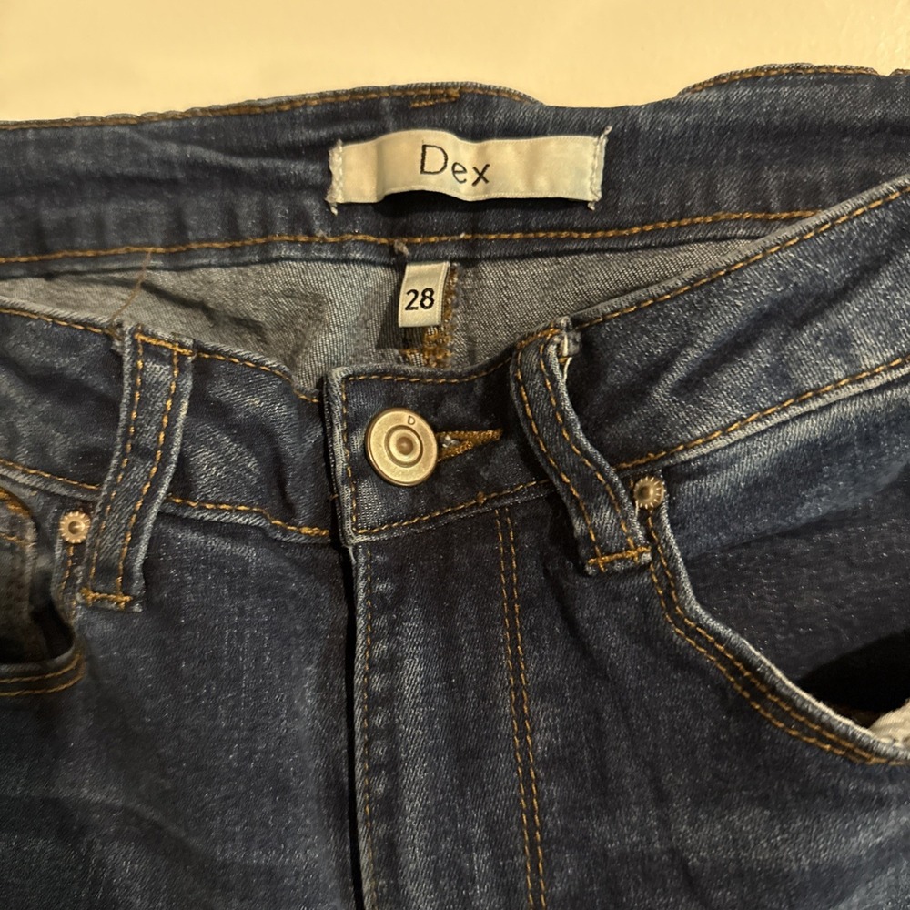 DEX Womens Jeans Dark Wash Size 28 Stretch Fit Straight Leg Denim